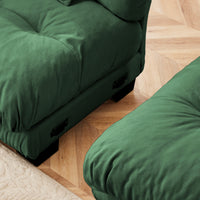 The BEULAH — Modular L-Shape Chenille Sofa in Green