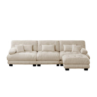 The BEULAH — Modular L-Shape Chenille Sofa in Light Coffee