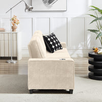 The TABOR — 3-Seat Corduroy Sofa in Beige