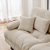 The BEULAH — Modular L-Shape Chenille Sofa in Light Coffee