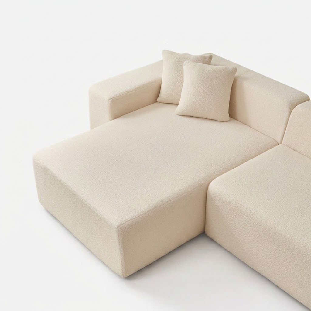 The L-Bouclé — L-Shape Lambswool Sofa