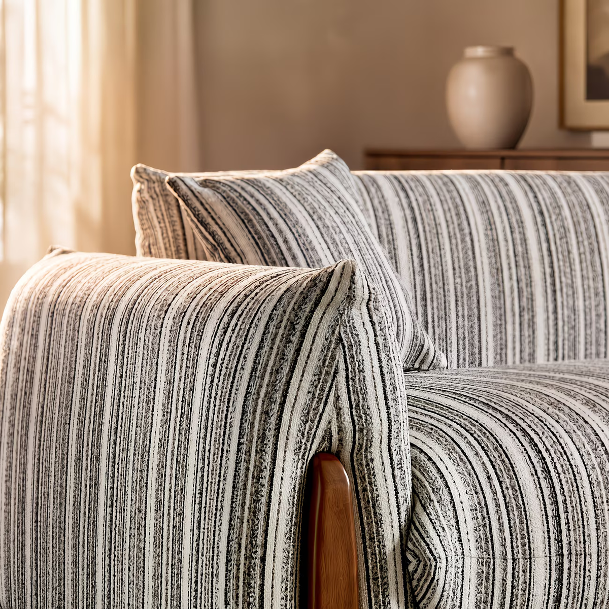 The KAVOD — 3-Seat Striped Chenille Sofa