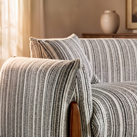 The KAVOD — 3-Seat Striped Chenille Sofa