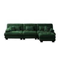 The BEULAH — Modular L-Shape Chenille Sofa in Green