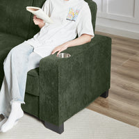 The TABOR — 3-Seat Corduroy Sofa in Green
