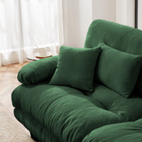 The BEULAH — Modular L-Shape Chenille Sofa in Green