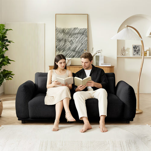 72" Wool Sofa in black (Sample)