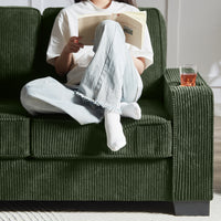 The TABOR — 3-Seat Corduroy Sofa in Green