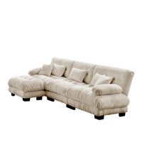 The BEULAH — Modular L-Shape Chenille Sofa in Light Coffee
