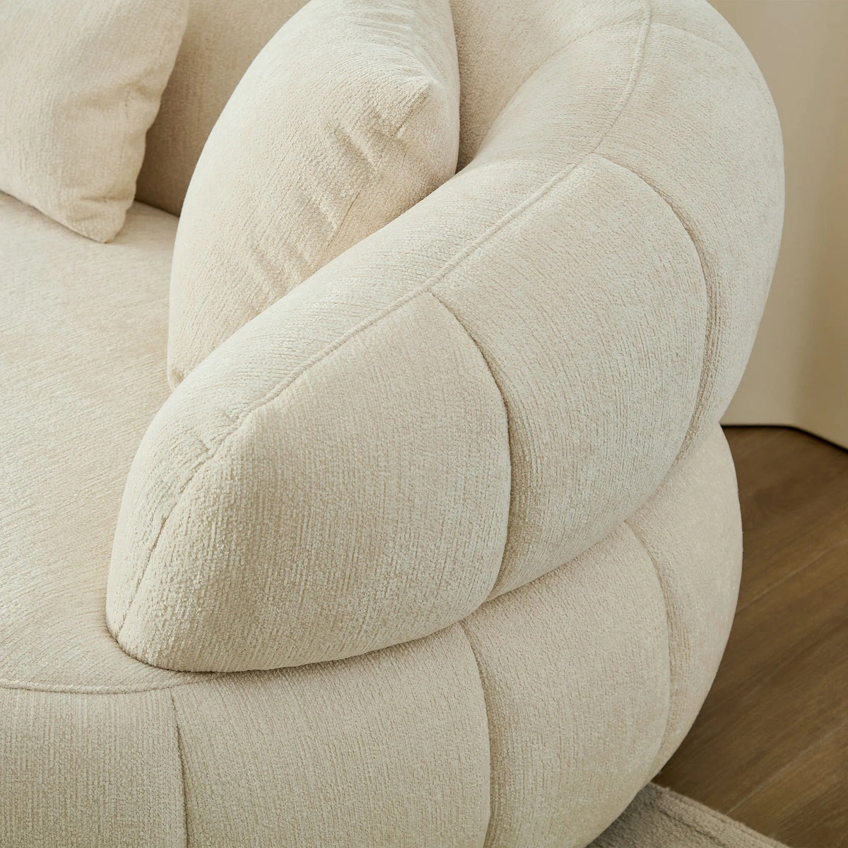 The CARMEL — 4-Seat Curved Sectional Sofa in Beige