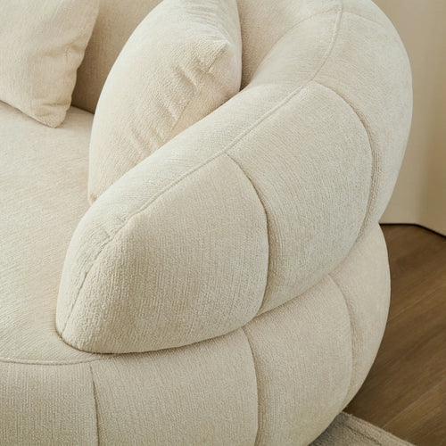 The CARMEL — 4-Seat Curved Sectional Sofa in Beige