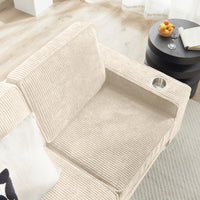 The TABOR — 3-Seat Corduroy Sofa in Beige