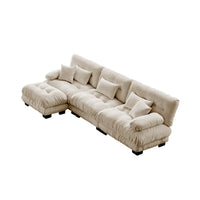 The BEULAH — Modular L-Shape Chenille Sofa in Light Coffee