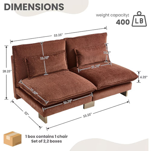 53in 2 Seater Loveseat Sofa (Sample)
