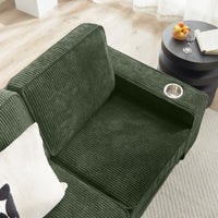 The TABOR — 3-Seat Corduroy Sofa in Green