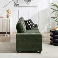 The TABOR — 3-Seat Corduroy Sofa in Green