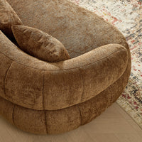 The CARMEL — 4-Seat Curved Sectional Sofa in Brown
