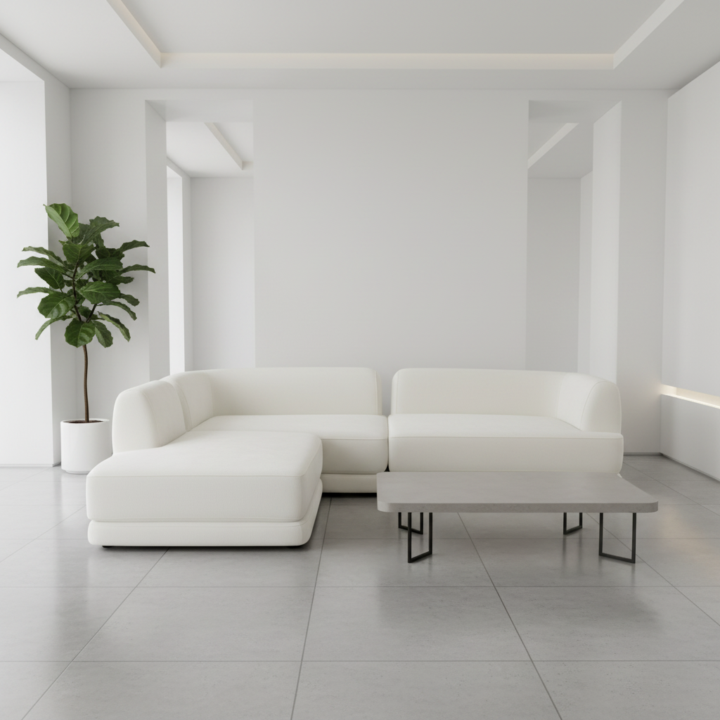 Cream Sofa Modern Tile