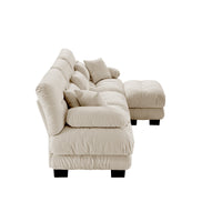The BEULAH — Modular L-Shape Chenille Sofa in Light Coffee