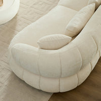 The CARMEL — 4-Seat Curved Sectional Sofa in Beige