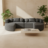 Dark Sofa Light Stone Background