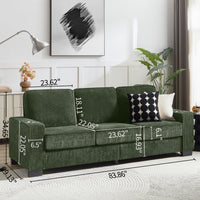 The TABOR — 3-Seat Corduroy Sofa in Green