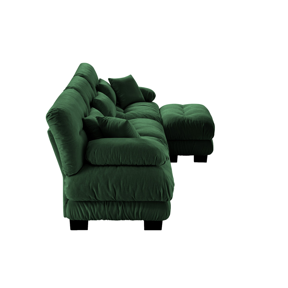 The BEULAH — Modular L-Shape Chenille Sofa in Green