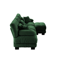 The BEULAH — Modular L-Shape Chenille Sofa in Green