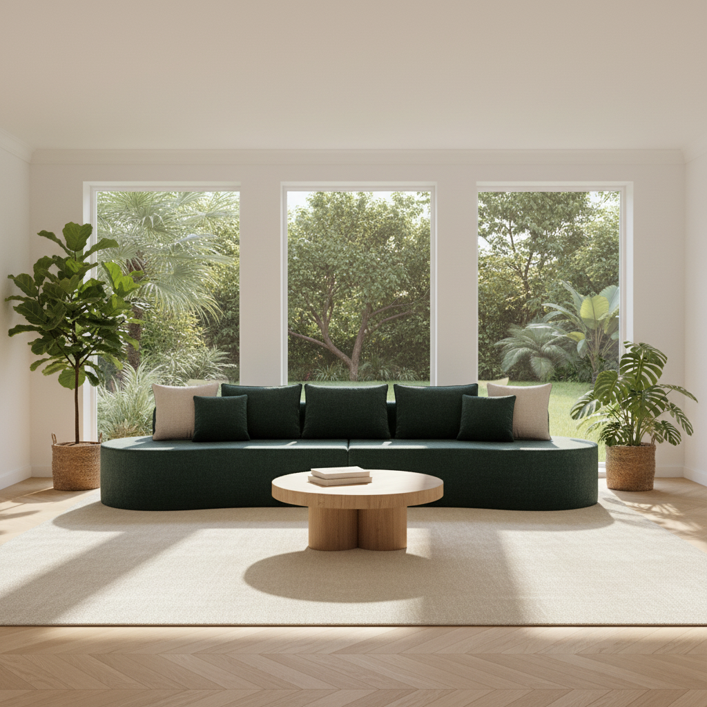 Forest Green Sofa Square
