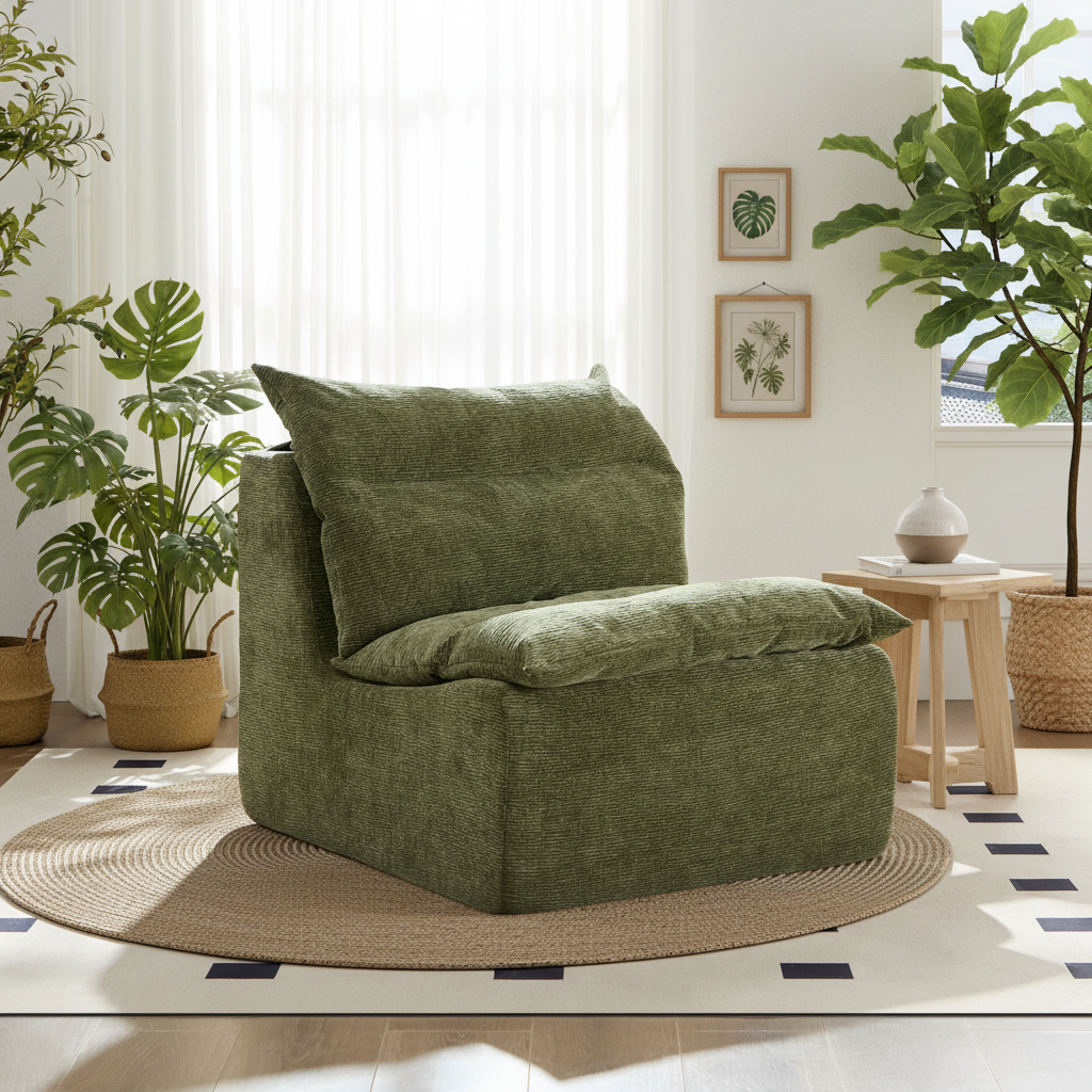 Green Chair Front Botanical