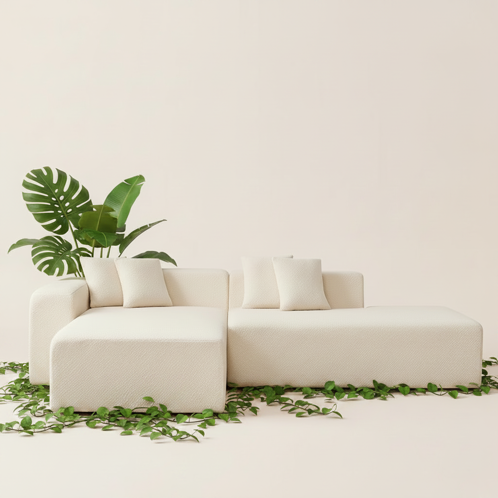 The L-Bouclé - White Floor Cream Wall